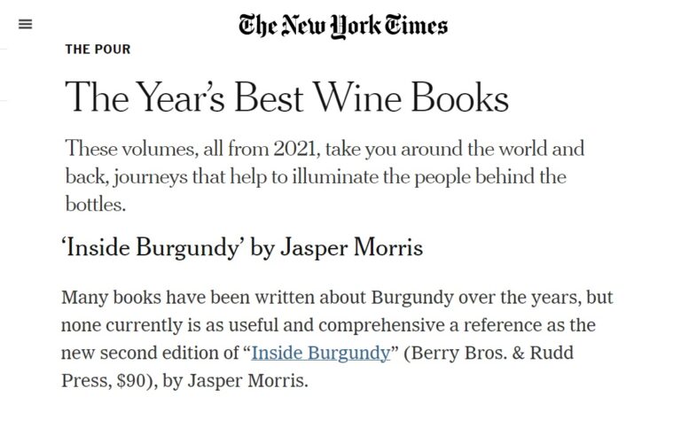 The New York Times Best Wine Book 2021 – Inside Burgundy 2